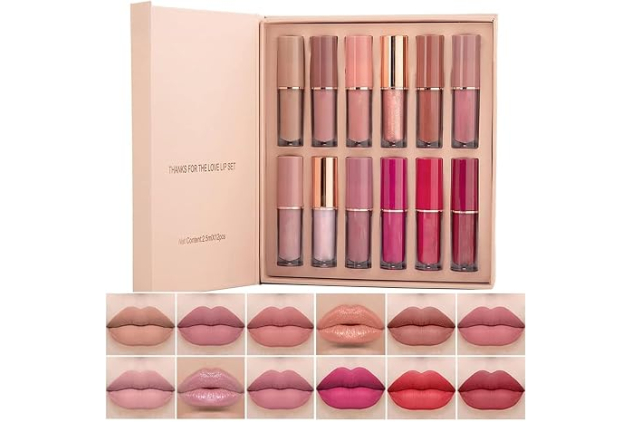 Beliky Girl 12-Colour Nude Liquid Lipstick Set A