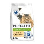 Perfect Fit Senior 7+ Complete Dry Cat Food Rich in Chicken 3 x 2.8kg – 8.4kg