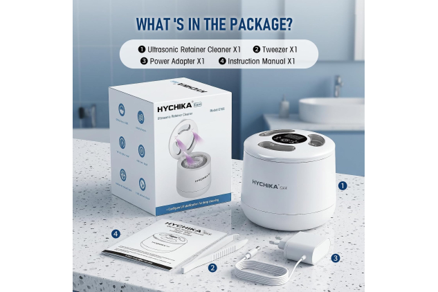 HYCHIKA GTO5 Ultrasonic Retainer Cleaner with UV-C 200ml