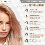 K-Pro 54mm Radial Ceramic & Ionic Hair Brush for Blowout & Blowdry - Professional Blow Dry Brush for Salon-Quality Results, Enhance Volume and Shine, Ideal for All Hair Types