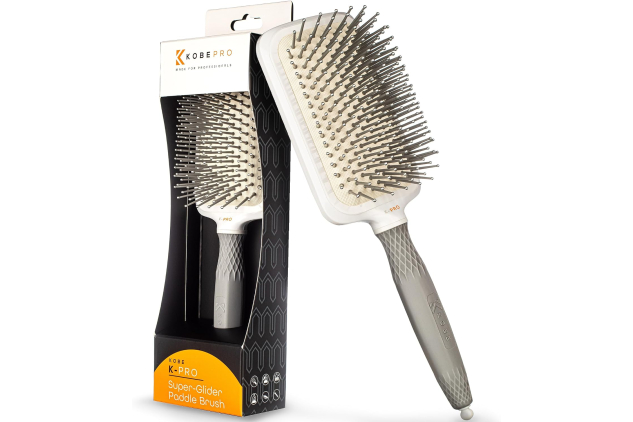 K-Pro Detangling Paddle Brush - Scalp Massager for Wet/Dry Hair - CushionFlex Technology - Pain-Free Knot Removal - Type 1-4 Hair & Extensions - Ideal for daily use