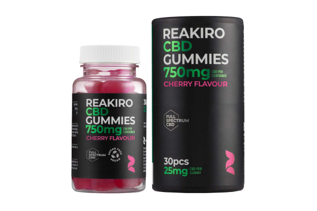 Reakiro Cherry Vegan CBD Gummies 750mg - 30 Pack