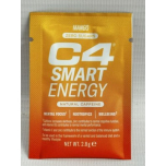 C4 Smart Energy | 20 Nootropic Powder Sachets with Brainberry, L Tyrosine + Natural Caffeine | Promotes Sharp Mental Focus + Wellbeing | Low Calorie Sugar Free Energy Drink | Focus Supplement | Mango