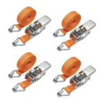 Tie Down Hook Ratchet Strap & Lashing 4M Long 25mm Wide 400kg Capacity 4 Pack