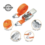 Tie Down Hook Ratchet Strap & Lashing 4M Long 25mm Wide 400kg Capacity 4 Pack