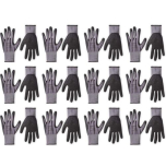 Latex-Coated Work Gloves, Nylon Liner Fibre, Grey, Size 10, XL, 12 Pairs
