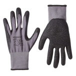 Latex-Coated Work Gloves, Nylon Liner Fibre, Grey, Size 10, XL, 12 Pairs