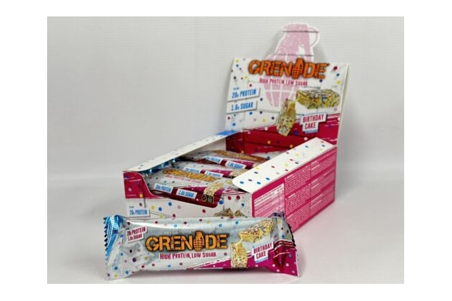 Grenade Birthday Cake Protein Bars 12 x 60g High Protein Low Sugar