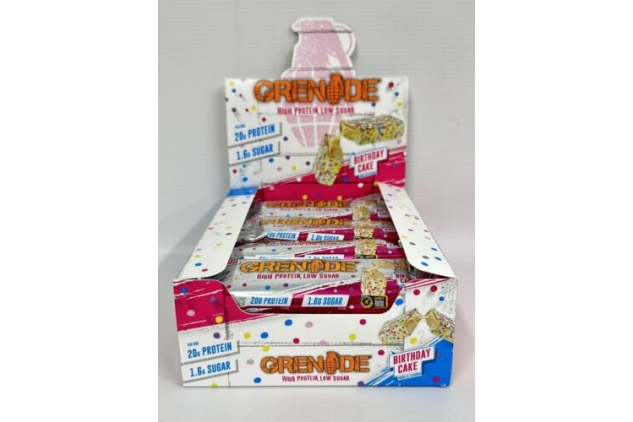Grenade Birthday Cake Protein Bars 12 x 60g High Protein Low Sugar