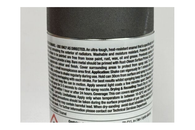 Rust-Oleum Ultra-Tough Radiator Enamel Spray Paint Cast Iron Grey Textured 400ml