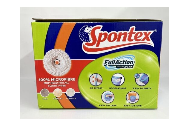 Spontex Full Action System Microfibre Spin Wash & Dry Mop & Bucket