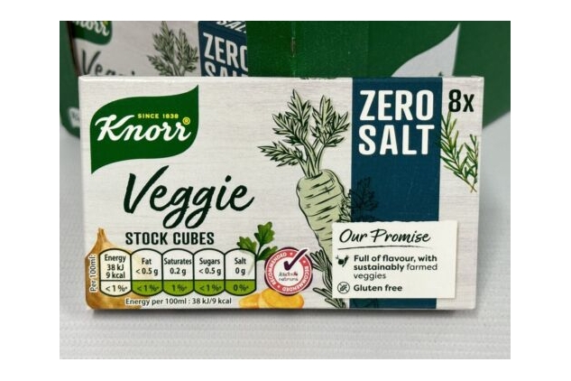 Knorr Vegetable Vegan Stock Cubes Zero Salt 24 X 8 Packs = 192 Total Veggie