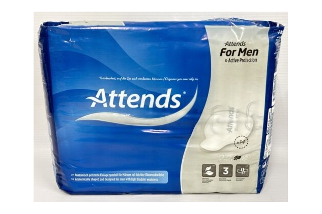 Attends For Men 3 (599ml) 2 Packs Of 14 Pack Incontinence Aid Pads For Men