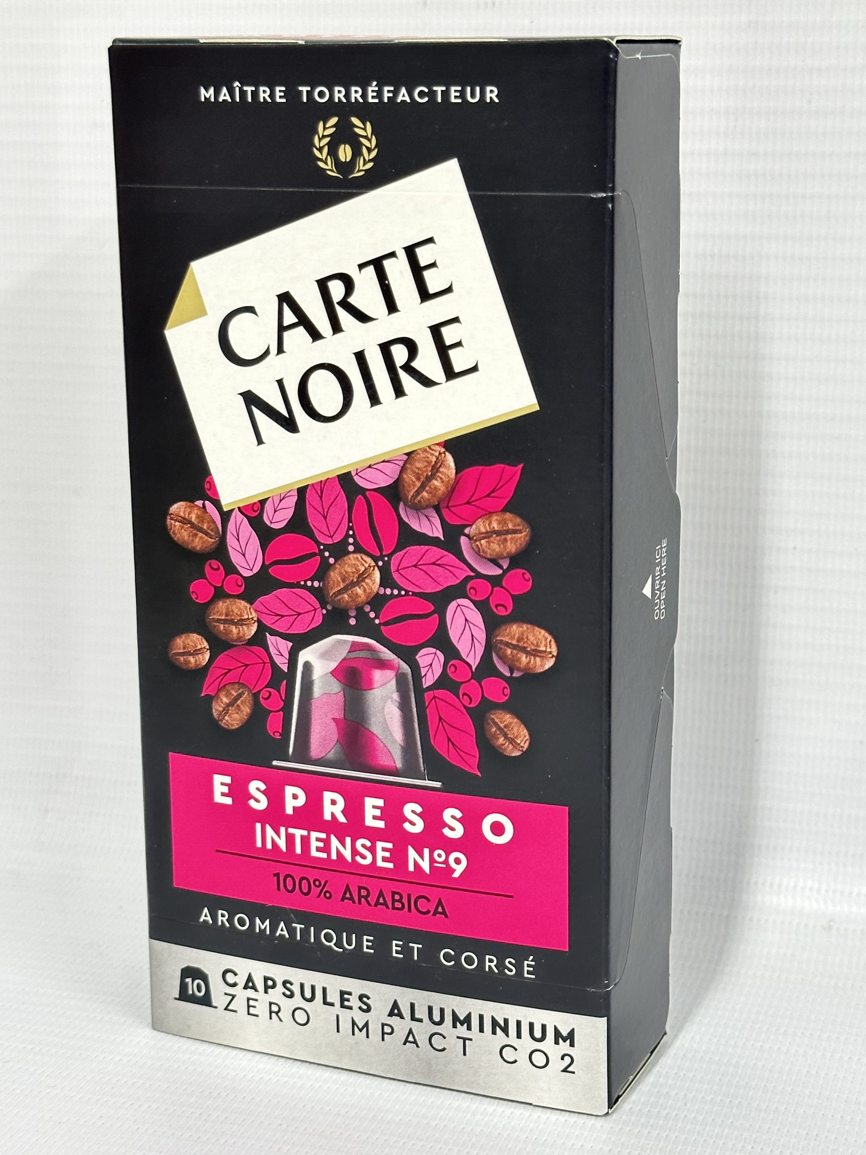 Carte Noire, Espresso Intense, 100 Aluminium Capsules Compatible with  Nespresso Original Coffee Machines, with Dried Fruit and Chocolate Notes,  100% Arabica, Intensity 9/10, Zero CO2 Impact, 10 Packs