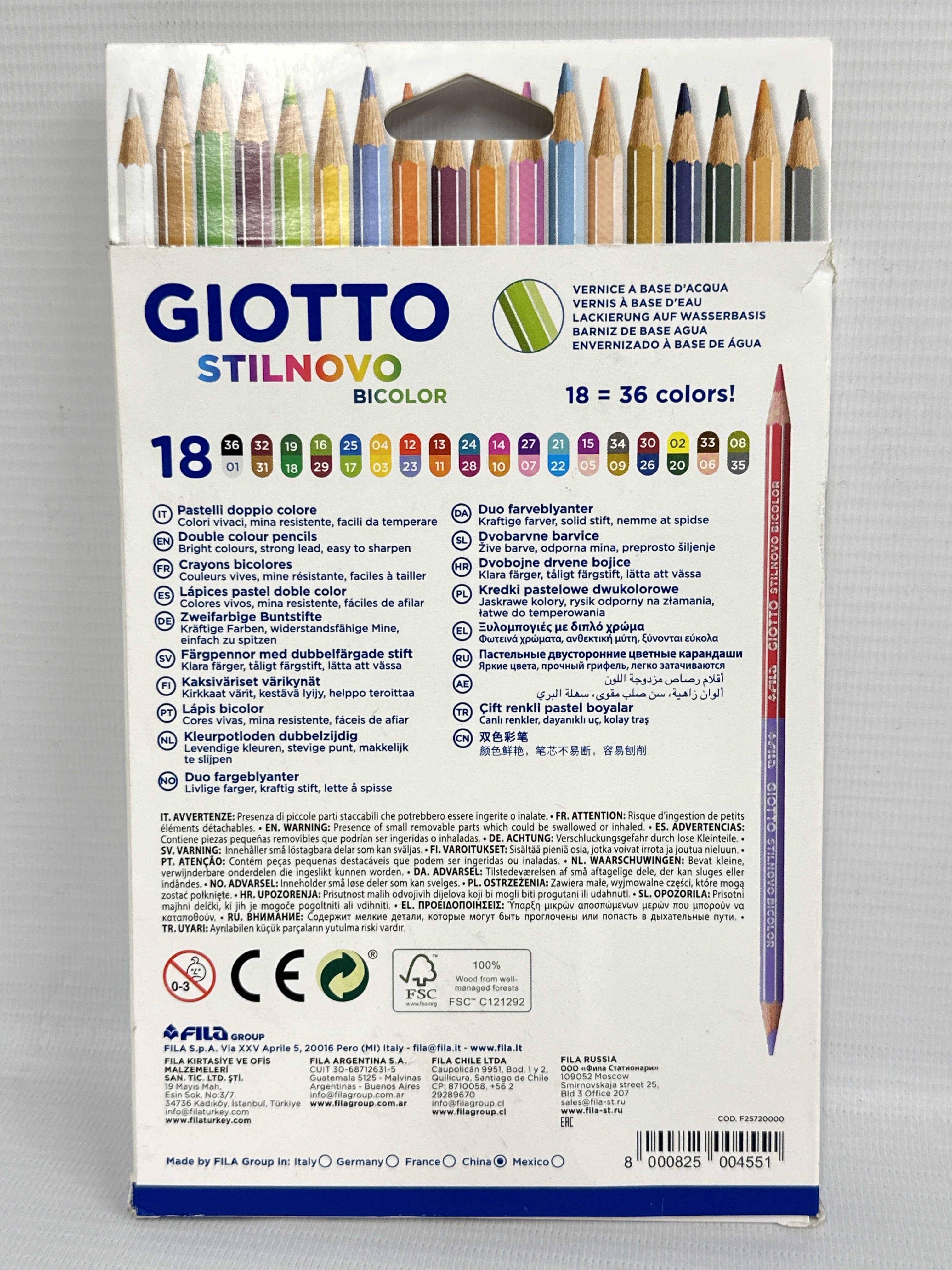 GIOTTO Stilnovo Bicolor, Double Colour Pencils, 18 Assorted