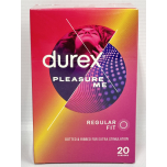 Durex Pleasure Me | Ribbed and Dotted Condoms (Pack of 20) Regular Fit