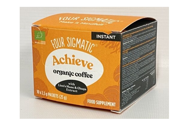 Four Sigmatic Organic Achieve Mushroom Coffee – Instant Arabica with Lion’s Mane, Chaga & Rhodiola – Focus & Immune Support – 10 Pack
