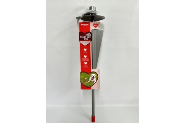 Stake-Out Ground Spike | For Garden Holiday Camping BBQ Dog Accessory Extra Strong
