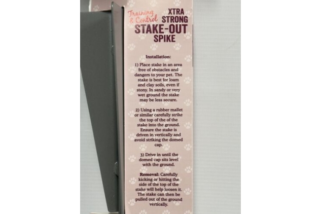 Stake-Out Ground Spike | For Garden Holiday Camping BBQ Dog Accessory Extra Strong