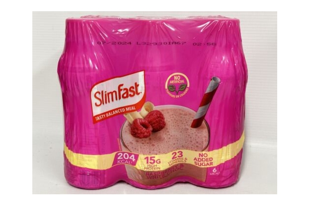 SlimFast Meal Replacement Ready To Drink Shake Raspberry & White Choc 24 X 325ml