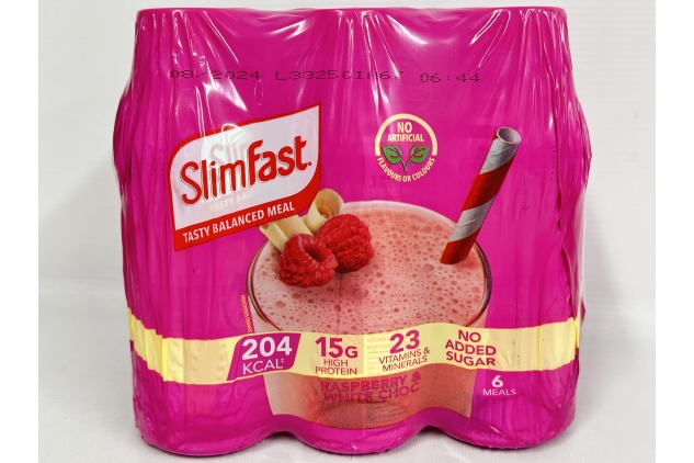 SlimFast Meal Replacement Ready To Drink Shake Raspberry & White Choc 24 X 325ml