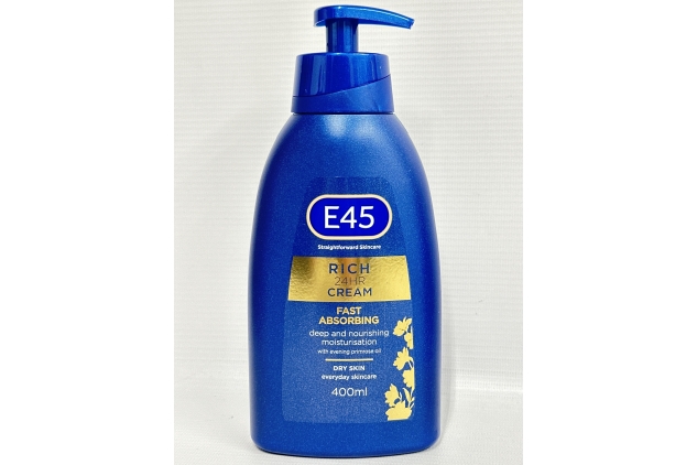 E45 Rich Cream 400 ml – E45 Cream with Evening Primrose Oil – Body Face Hand Cream for Long-Lasting Moisturisation and Soft Skin – Suitable for All Skin Types, even for Dry and Sensitive Skin (Packaging Will Vary)