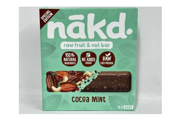Nakd Cocoa Mint Fruit & Nut Bars Vegan Chocolate Alternative 48 X 35g