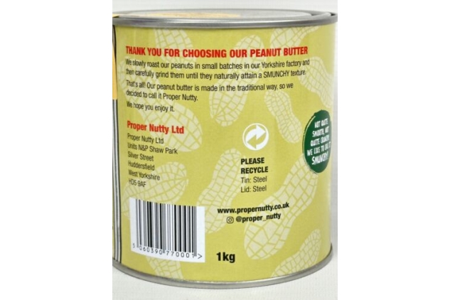 Proper Nutty Smunchy Peanut Butter – 100% Peanuts, 2 x 1kg Multipack