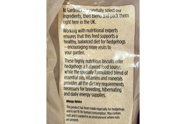 Gardman Hedgehog Food – 650g – Nutritious Biscuit Bites for Wild Hedgehogs – High Protein, Balanced Diet for Garden Wildlife Support