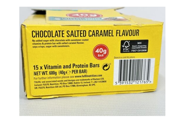 Fulfil Vitamin and Protein Bar, 15 X 40g Bars, Chocolate Salted Caramel Flavour | BBE 12/09/2024