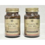 Solgar Vitamin B6 100 mg Food Supplement | 100 Vegetable Capsules (Pack Of 2)
